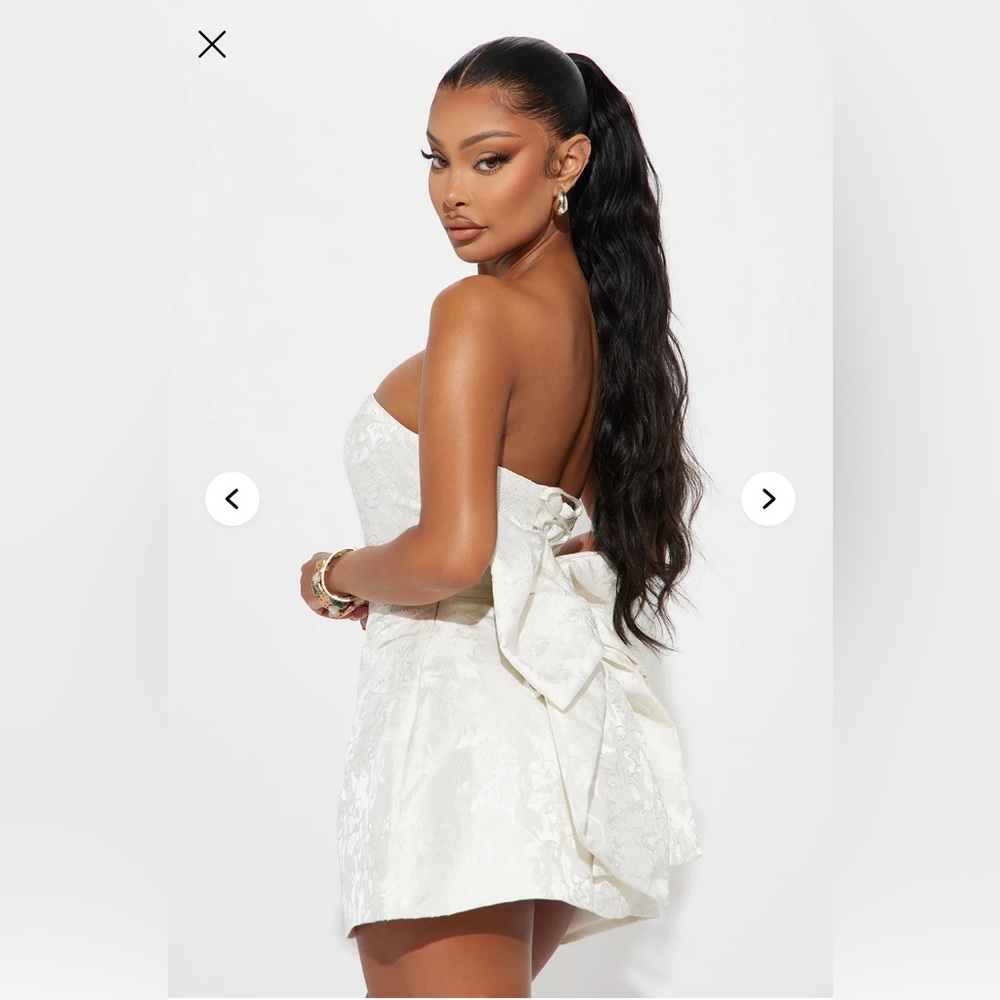 Elegant Ivory Strapless Micro Mini Dress